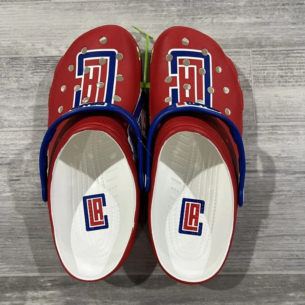 Crocs Men's Los Angeles Clippers NBA Classic Slip On Clogs Red Logo Size M10 W12